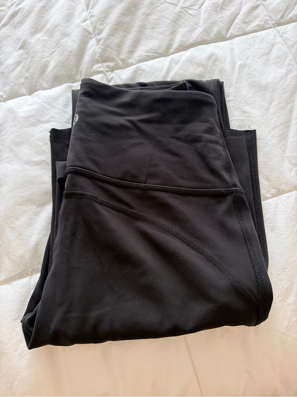 Lululemon Black Active wide Leggings like new but bottoms needs a hem